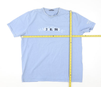 Marc O'Polo Men's Blue XL Graphic Cotton Crew Neck T-Shirt