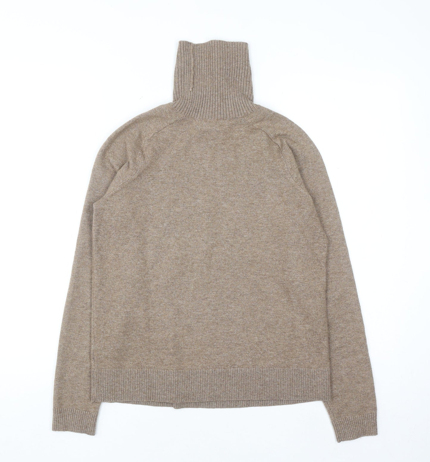 Marks and Spencer Women Beige Roll Neck Long Sleeve Jumper Size S
