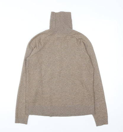 Marks and Spencer Women Beige Roll Neck Long Sleeve Jumper Size S
