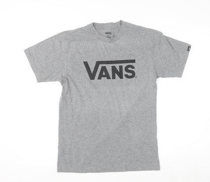 Vans Men’s Grey Short Sleeve Crew Neck Logo T-Shirt Size S