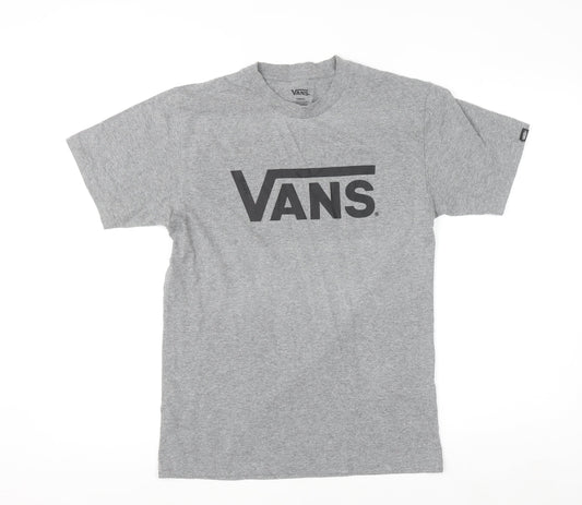 Vans Men’s Grey Short Sleeve Crew Neck Logo T-Shirt Size S