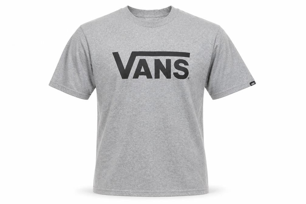Front view of Vans Men’s Grey Short Sleeve Crew Neck Logo T-Shirt, size S