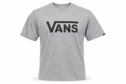 Front view of Vans Men’s Grey Short Sleeve Crew Neck Logo T-Shirt, size S