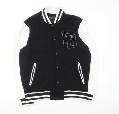 Pull & Bear Men's Black Varsity Jacket Size M College Style