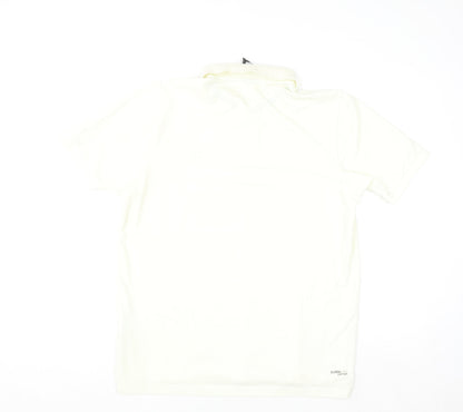 Adidas Men Ivory Clima365 Polo Shirt L Sports Casual Top