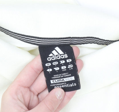 Adidas Men Ivory Clima365 Polo Shirt L Sports Casual Top