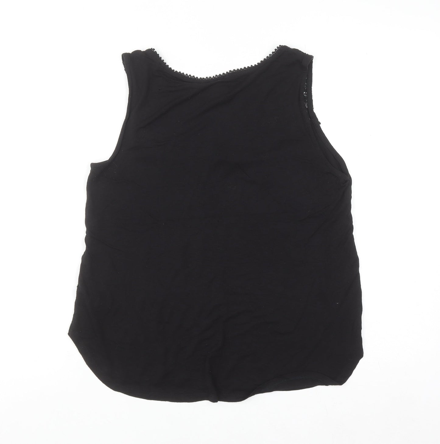 H&M Women’s Black Lace Trim Viscose Sleeveless Camisole Top Size 12