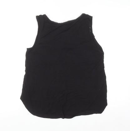 H&M Women’s Black Lace Trim Viscose Sleeveless Camisole Top Size 12