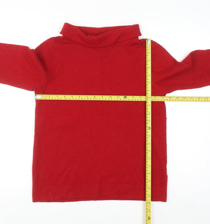Hobbs London Women's Red Wool Blend Roll Neck Jumper Size M
