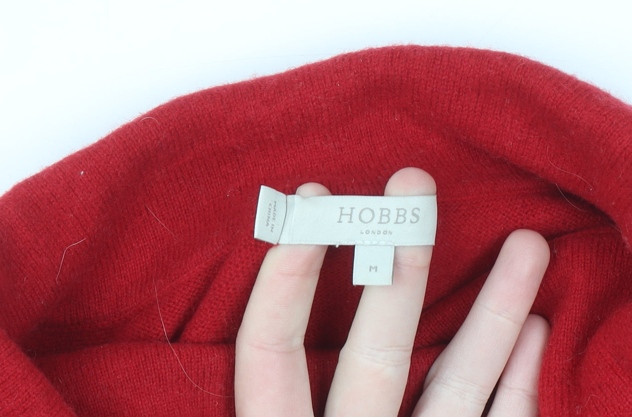 Hobbs London Women's Red Wool Blend Roll Neck Jumper Size M