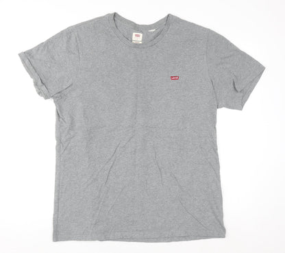 Levi's Men's Grey Crew Neck Regular Fit Cotton T-Shirt L