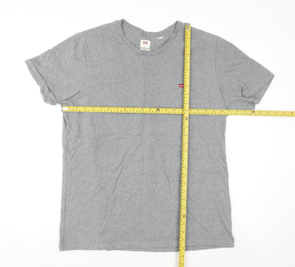 Levi's Men's Grey Crew Neck Regular Fit Cotton T-Shirt L