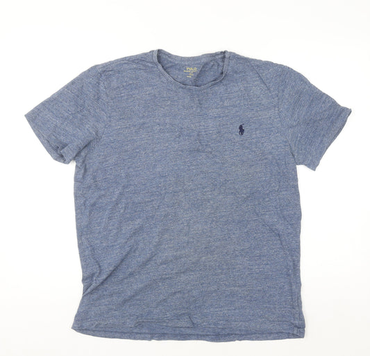 Ralph Lauren Men’s Blue Cotton Custom Fit Crew Neck T-Shirt Size L