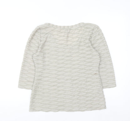 Phase Eight Women’s Beige 3/4 Sleeve Scoop Neck Blouse Size 14