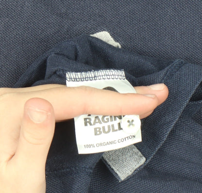 Raging Bull Men's Blue XL Organic Cotton Short Sleeve Polo Shirt