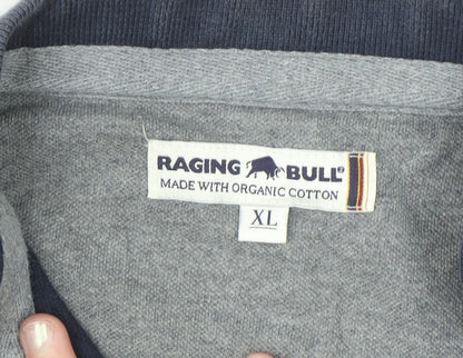 Raging Bull Men's Blue XL Organic Cotton Short Sleeve Polo Shirt