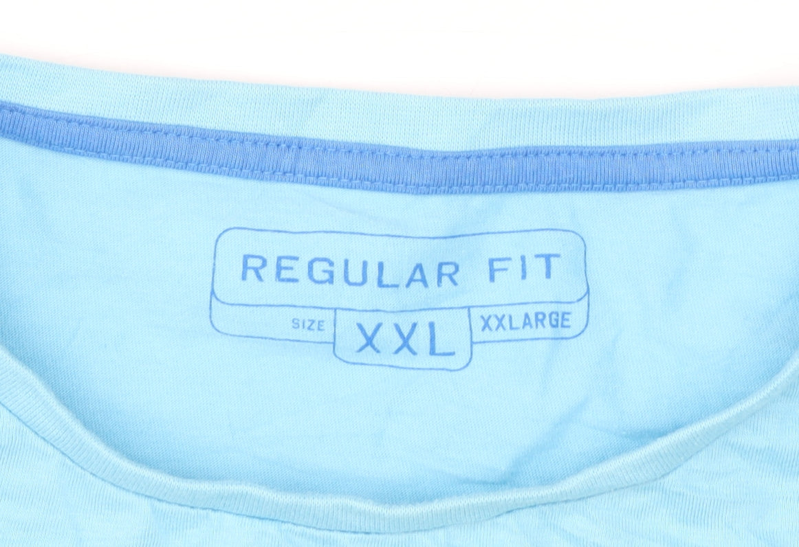 Cotton Blue Men's Regular Fit Aloha Beach Graphic T-Shirt XXL