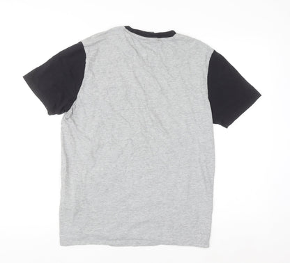 Champion Men’s Grey Black Short Sleeve Crew Neck Sports T-Shirt Medium
