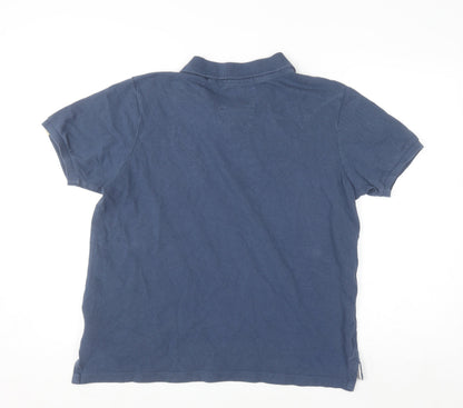 Tokyo Laundry Men's Blue Cotton Polo Shirt Size L Regular Fit