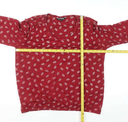 Debenhams The Collection Red Leaf Print Women’s Size 18 Jersey Top