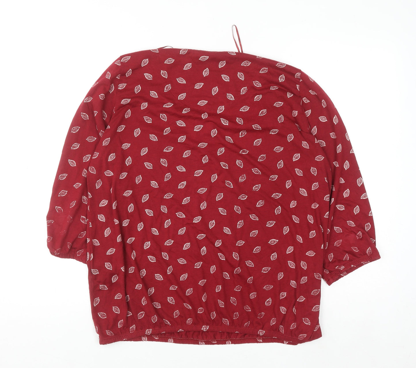 Debenhams The Collection Red Leaf Print Women’s Size 18 Jersey Top
