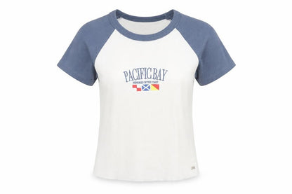 Pacific Republic Teens Blue White Raglan Ringer T-Shirt Size 12