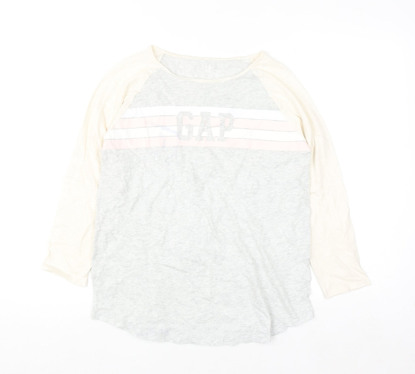 GAP Women’s Multicoloured Raglan 3/4 Sleeve Cotton T-Shirt Size S