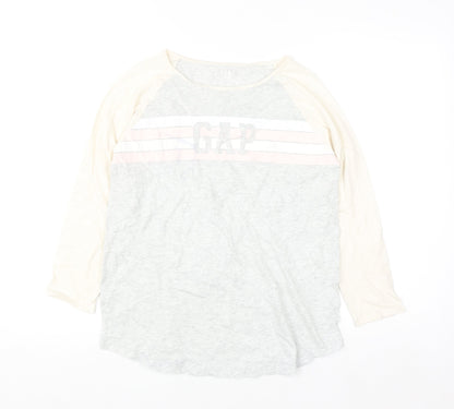 GAP Women’s Multicoloured Raglan 3/4 Sleeve Cotton T-Shirt Size S