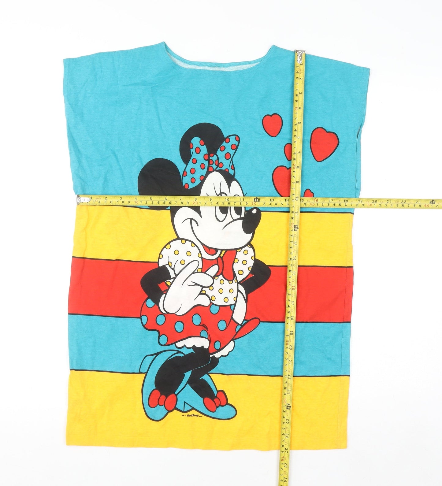 Marks and Spencer Women Blue Multicoloured Minnie Mouse Cotton T-Shirt L