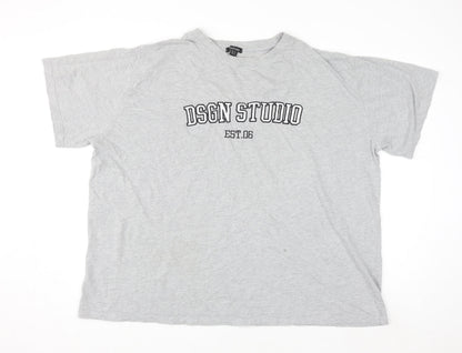 Boohoo Women’s Grey Crew Neck Relaxed Fit T-Shirt Size 20