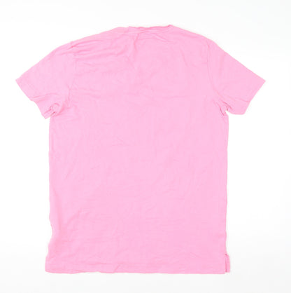 Victoria's Secret PINK Womens Pink Cotton Short Sleeve V-Neck T-Shirt Size 12