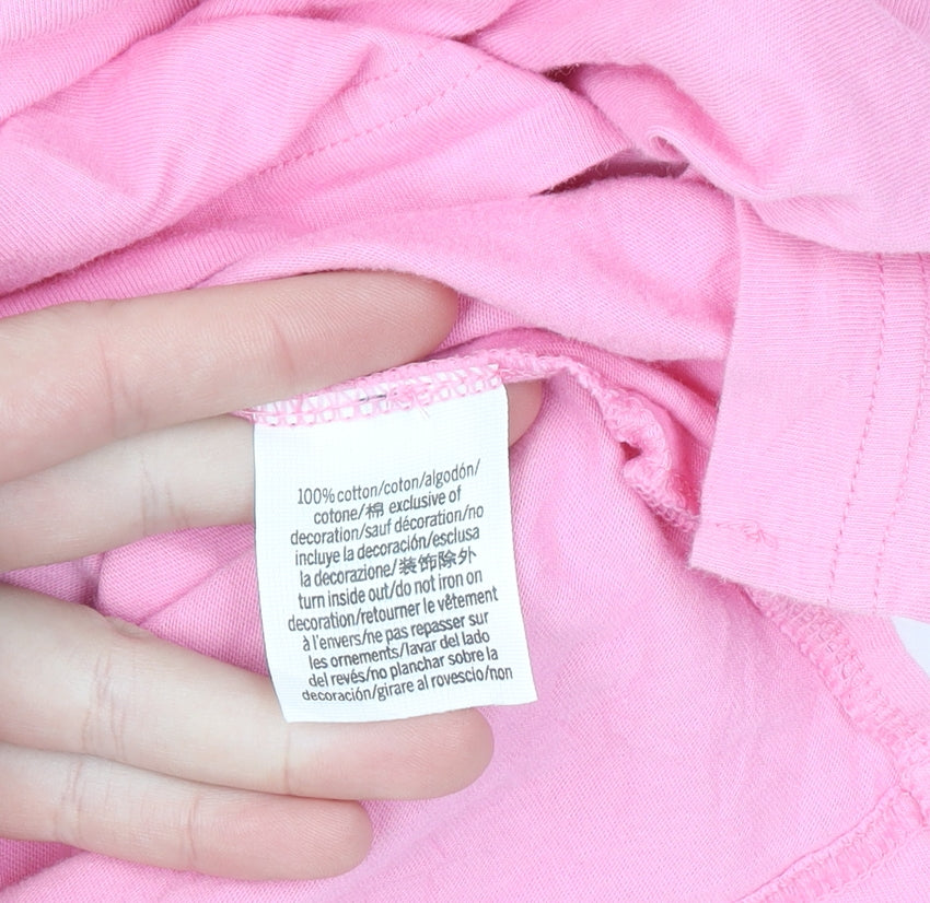 Victoria's Secret PINK Womens Pink Cotton Short Sleeve V-Neck T-Shirt Size 12