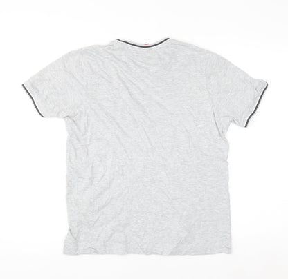 Slazenger Men's Grey Small Crew Neck Short Sleeve Cotton T-Shirt