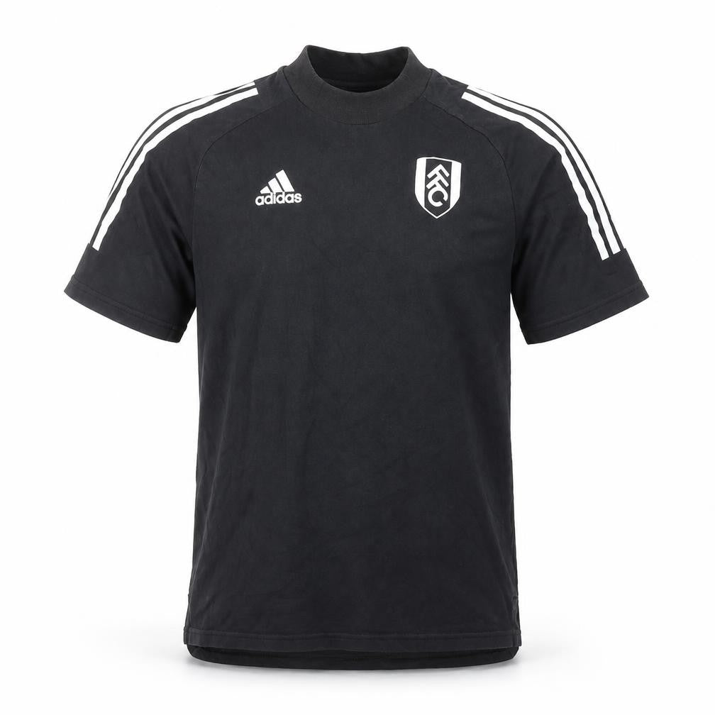 Front view of Adidas men’s black small fulham fc short sleeve sports t-shirt