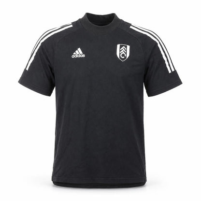 Front view of Adidas men’s black small fulham fc short sleeve sports t-shirt