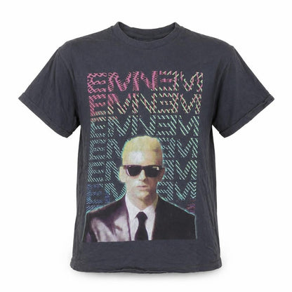 Front view of Eminem Women's Black XS Graphic Music T-Shirt 100% Cotton