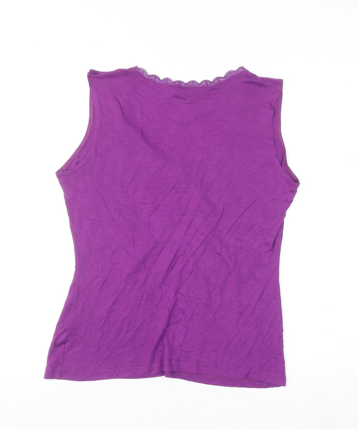Monsoon Women's Purple Lace Trim Viscose Camisole Top Size 14