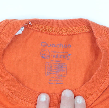 Quechua Boys Orange 'Welcome Home' Hiking Graphic Cotton T-Shirt 6 Years