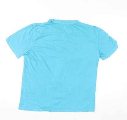 Atlas For Men Blue Tribal Graphic Cotton T-Shirt Size M