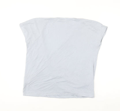Marks and Spencer Per Una Women's Blue Wrap Jersey Blouse Size 12