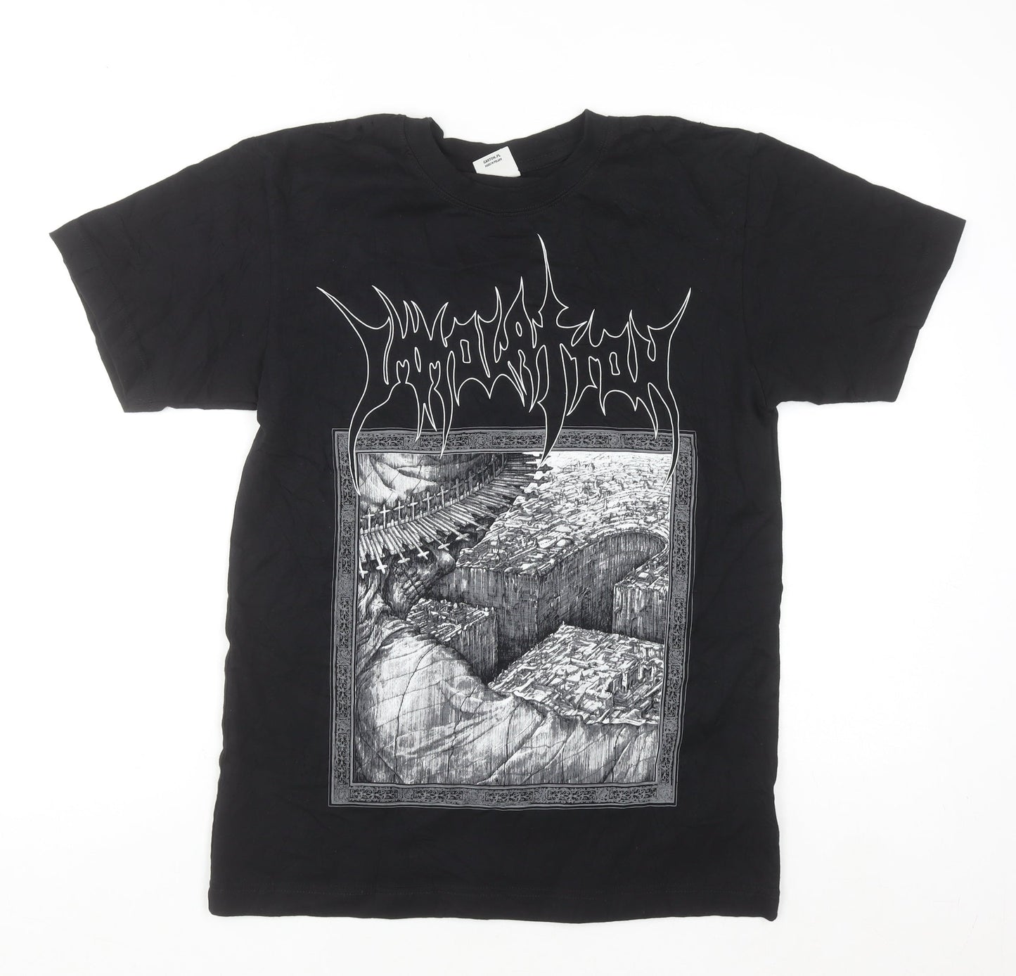 Carton Merchandising Men's Black Band Graphic T-Shirt Size S