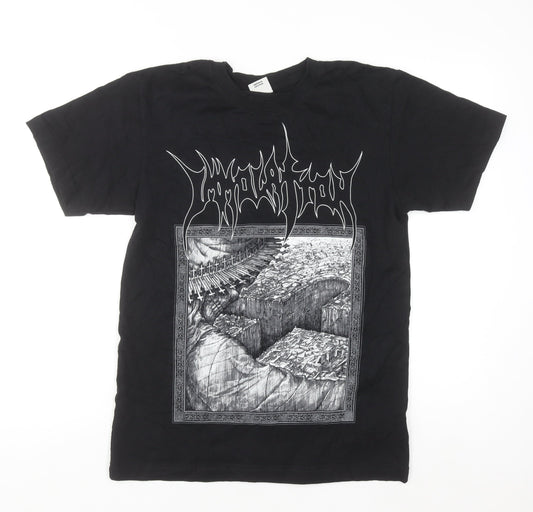Carton Merchandising Men's Black Band Graphic T-Shirt Size S
