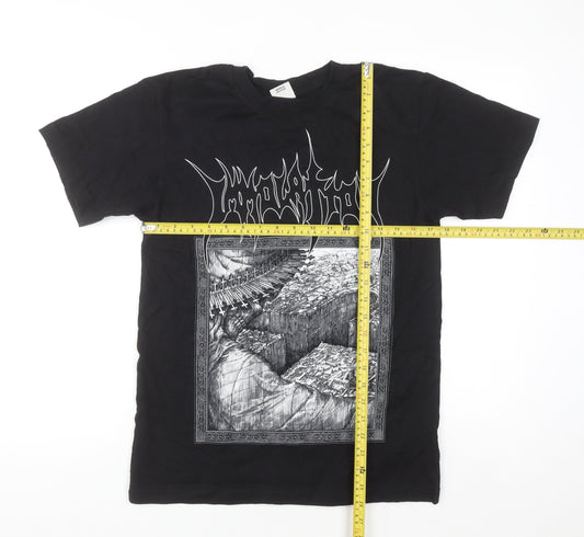 Carton Merchandising Men's Black Band Graphic T-Shirt Size S