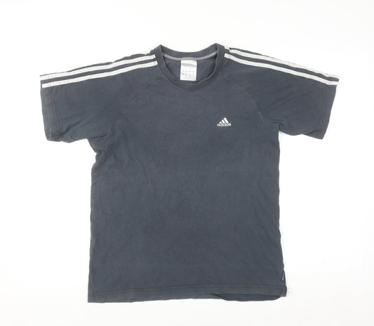 Adidas Men's Grey Cotton Short Sleeve Crew Neck Sports T-Shirt Size M