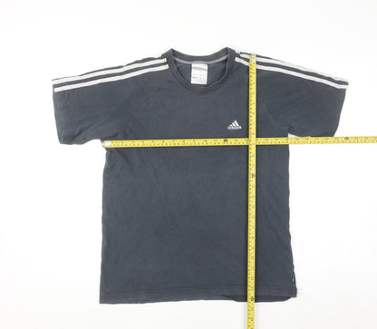 Adidas Men's Grey Cotton Short Sleeve Crew Neck Sports T-Shirt Size M