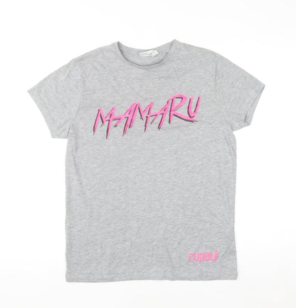 RuPaul Primark Womens Grey T-Shirt XS Crew Neck Graphic Top