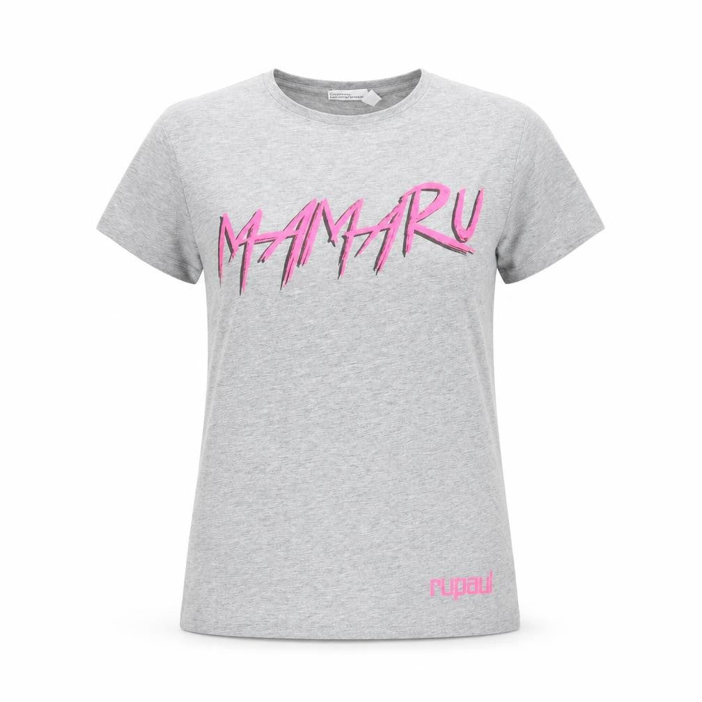 Front view of Primark RuPaul Primark women’s grey t-shirt xs crew neck graphic top