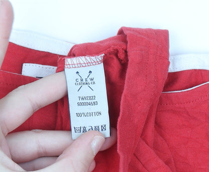 Crew Clothing Company Womens Red 100% Cotton Long Sleeve T-Shirt Size 12