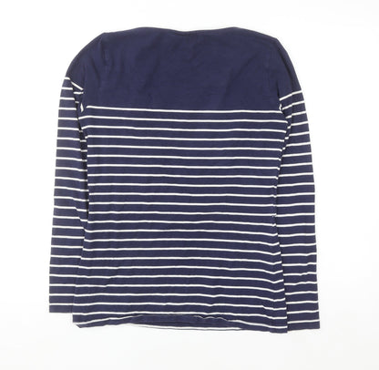 JoJo Maman Bébé Women's Blue Striped Long Sleeve Maternity T-Shirt S