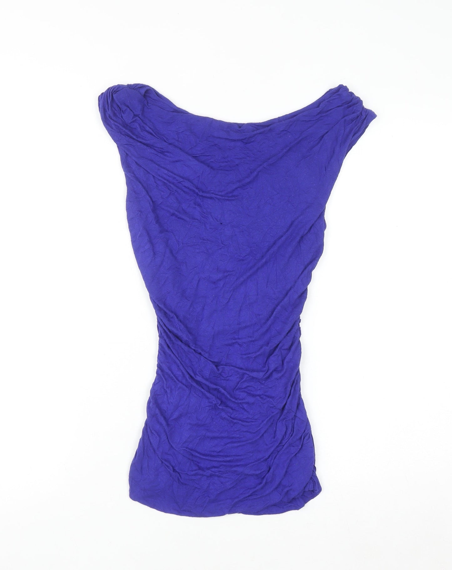 H&M Women's Blue Sleeveless Boat Neck Basic Jersey Top Size S